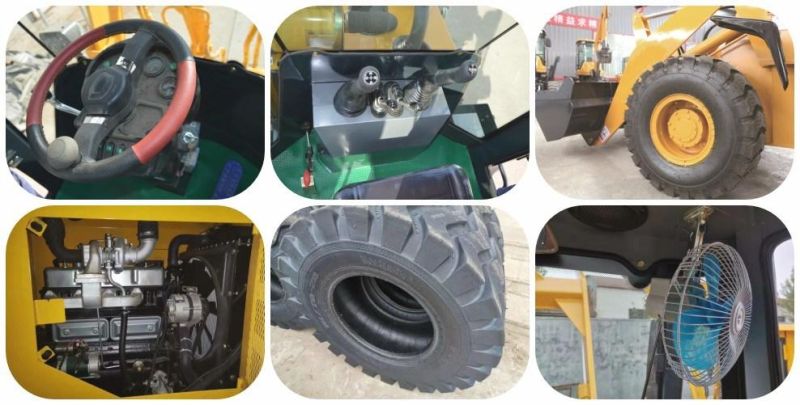 Ce Mini Small Front End Portable Towable Hydraulic Tractor Wheel Excavator Backhoe Loaders with Multiple Attachments /Break Hammer/Grapple/Rake/ Bucket for Sale