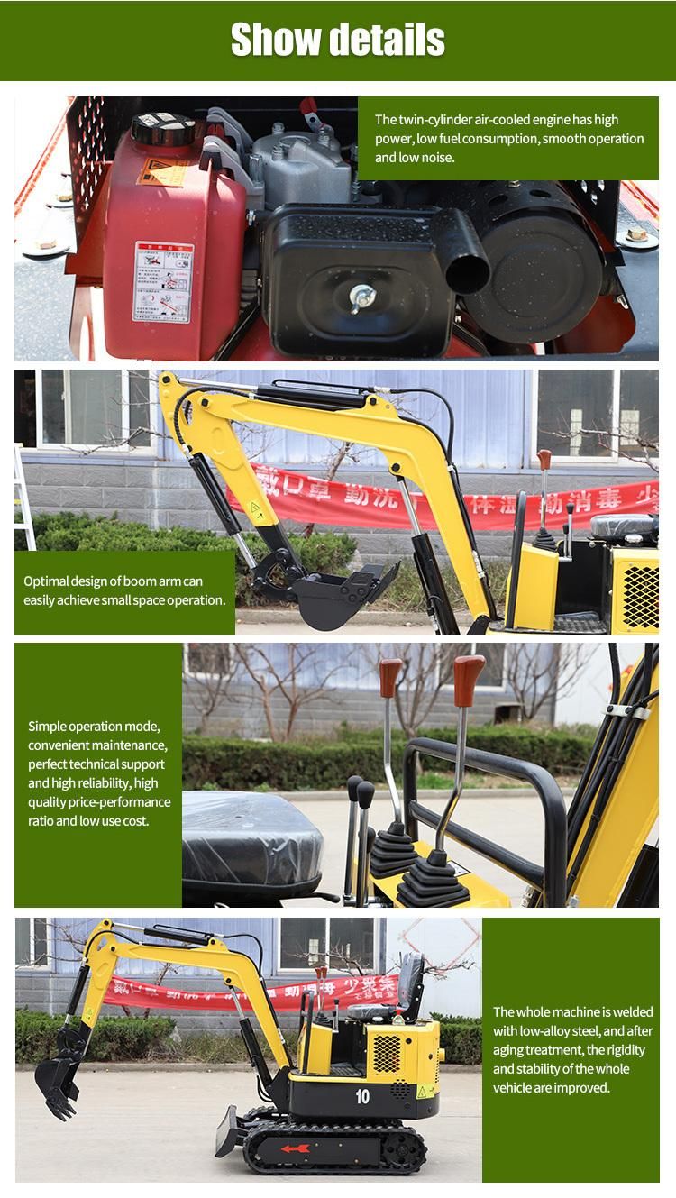 CE EPA Certificate Mirco Hydraulic Crawler Small Digger Smallest Digging Machine Price 1 2 Ton Mini Excavator for Orchard Farming and Construction Sites