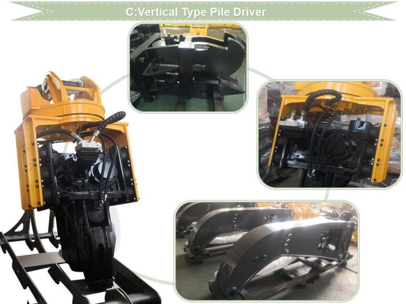 Free Shipping Cat324 Excavator Sheet Pile Vibro Hammer with Installation Pipelines