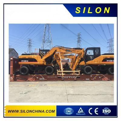 China 15t Mini Crawler Excavator Wheeled Excavator with 6bt5.9 Engine