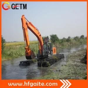Amphibious Excavator Can Sail and Ride in Dredging Work