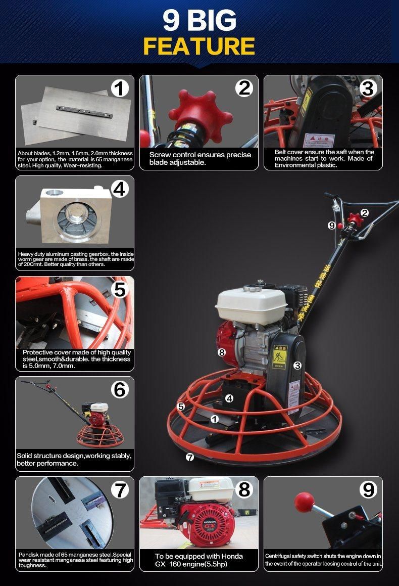 700mm Gesoline Engine Power Trowel with Factory Price