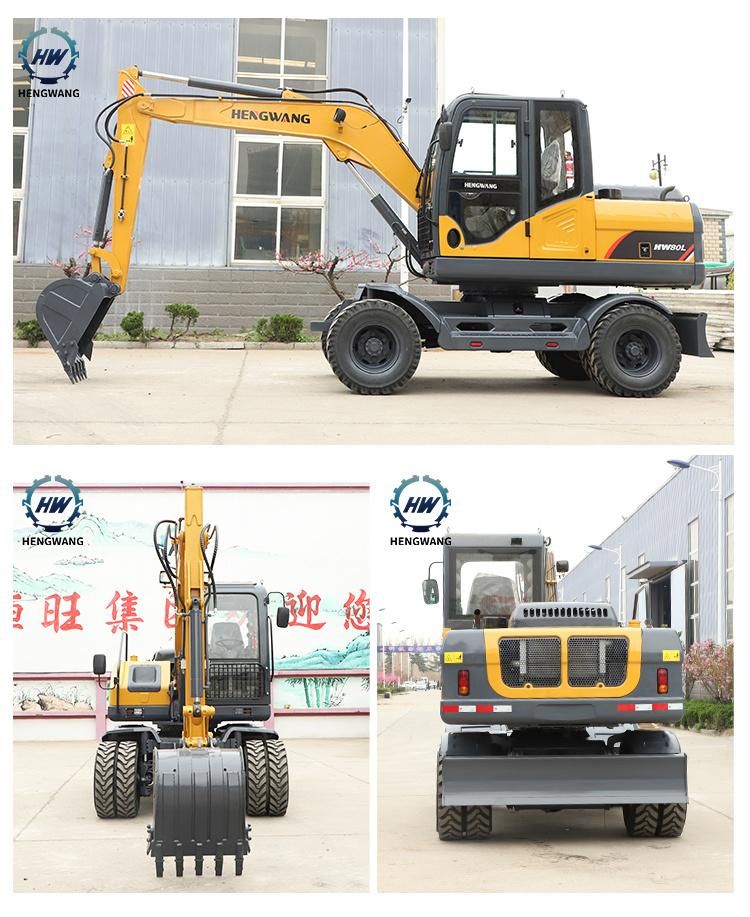 7 Ton 8ton New Price Hydraulic Small Mini Excavators with Wheels