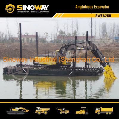 New Crawler Floating Excavator with Dredging Pump and Hydraulic Spud Piles
