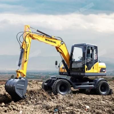 High Flexibility Construction Machinery 8 Ton Wheel Excavator Use for Road Project
