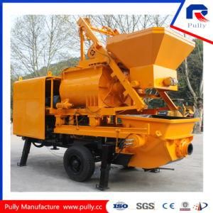 Original Kawasaki Oil Pump Portable Mini Trailer Concrete Pump with Twin-Shaft Mixer