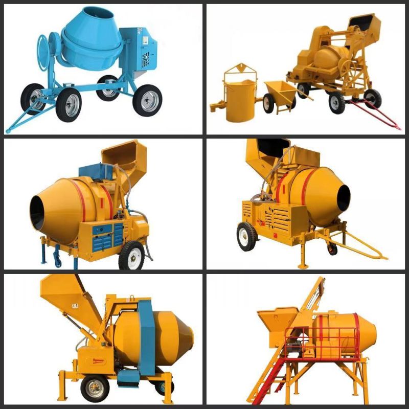 Diesel Engine Concrete Mixer with Hydraulic Hoist Hopper