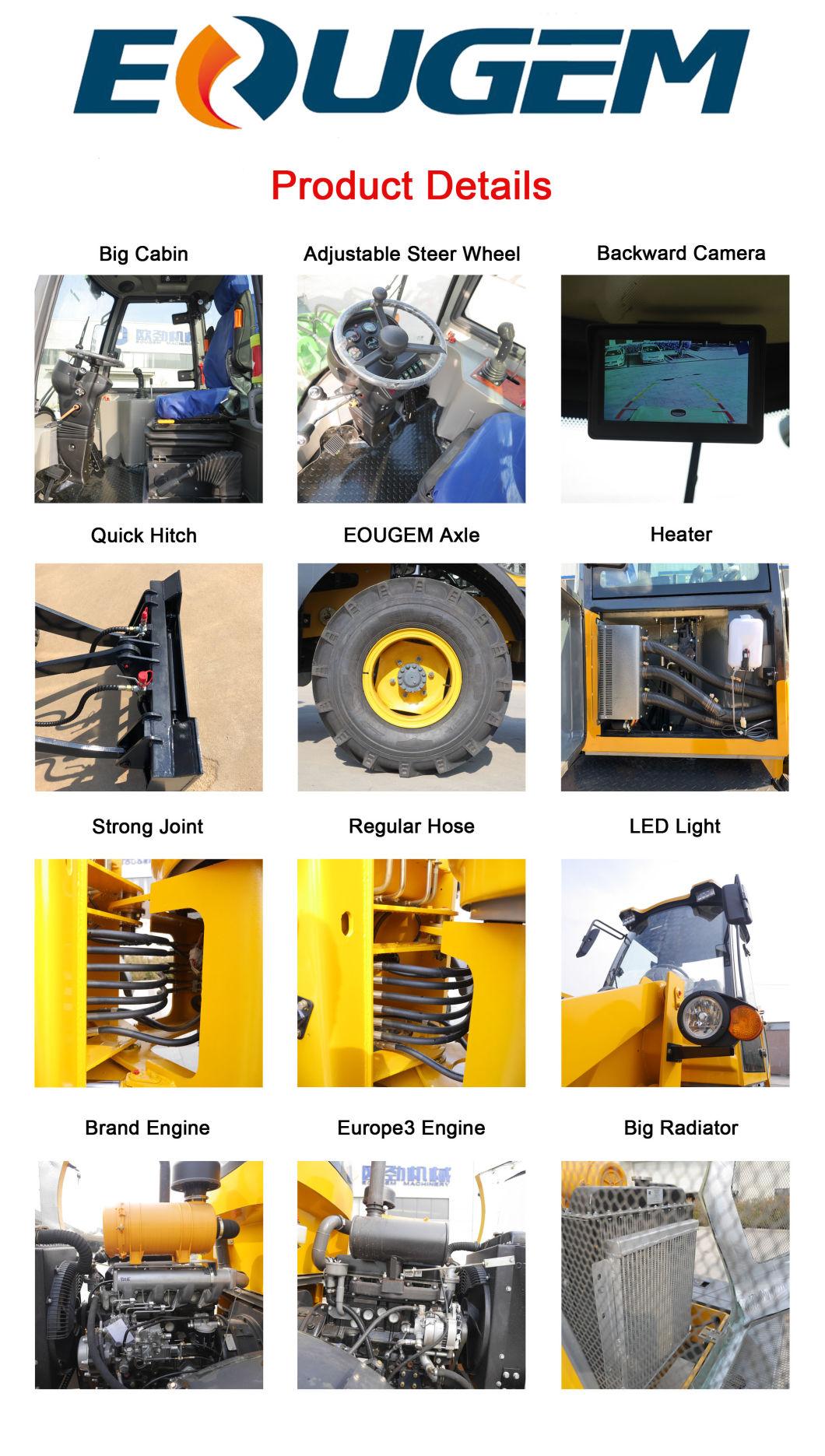 Eougem New Design 1200kg Mini Wheel Loader Cheap Price
