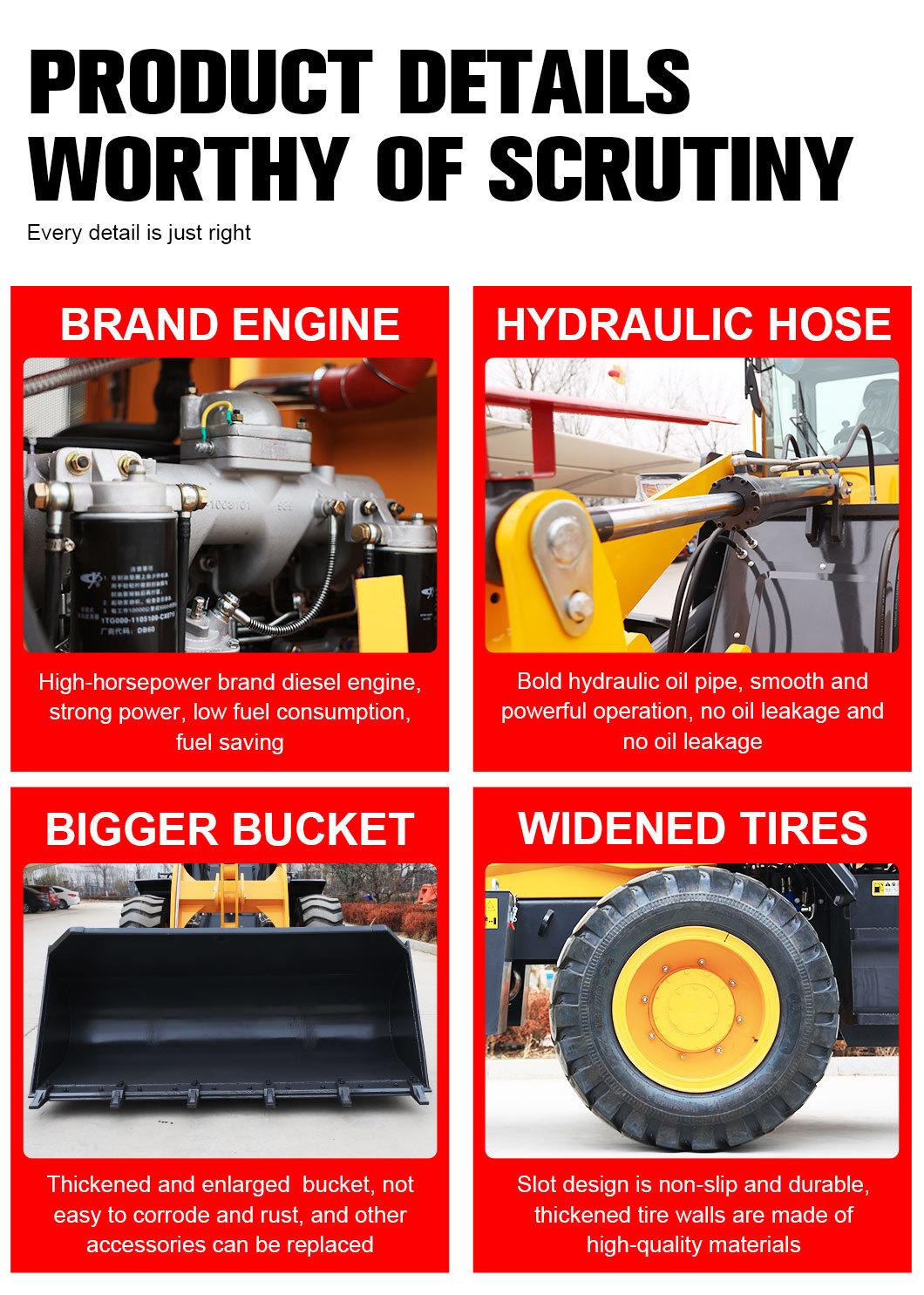 EPA 4 Buy China Front Mini Telescopic Loader Buckets Front End Small Wheel Loader with Euro Quick Coupler 1 Ton 2 Ton Prices