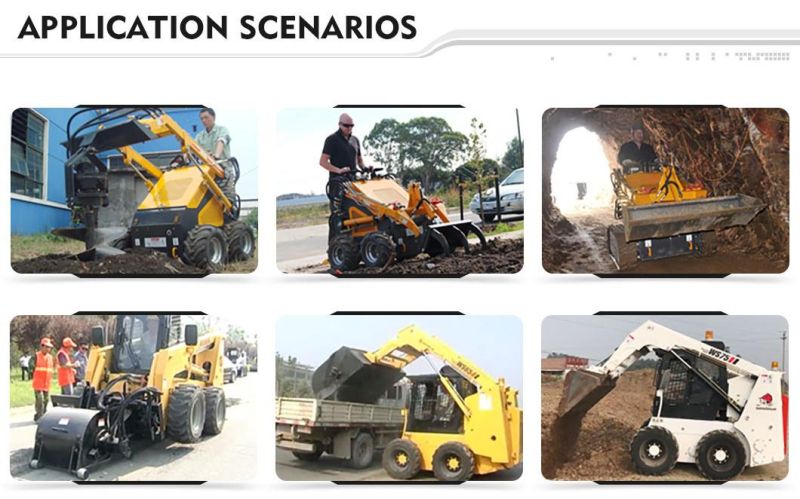China New Hydraulic Mini Skid Steer Loader with Variously Attachment for Sale