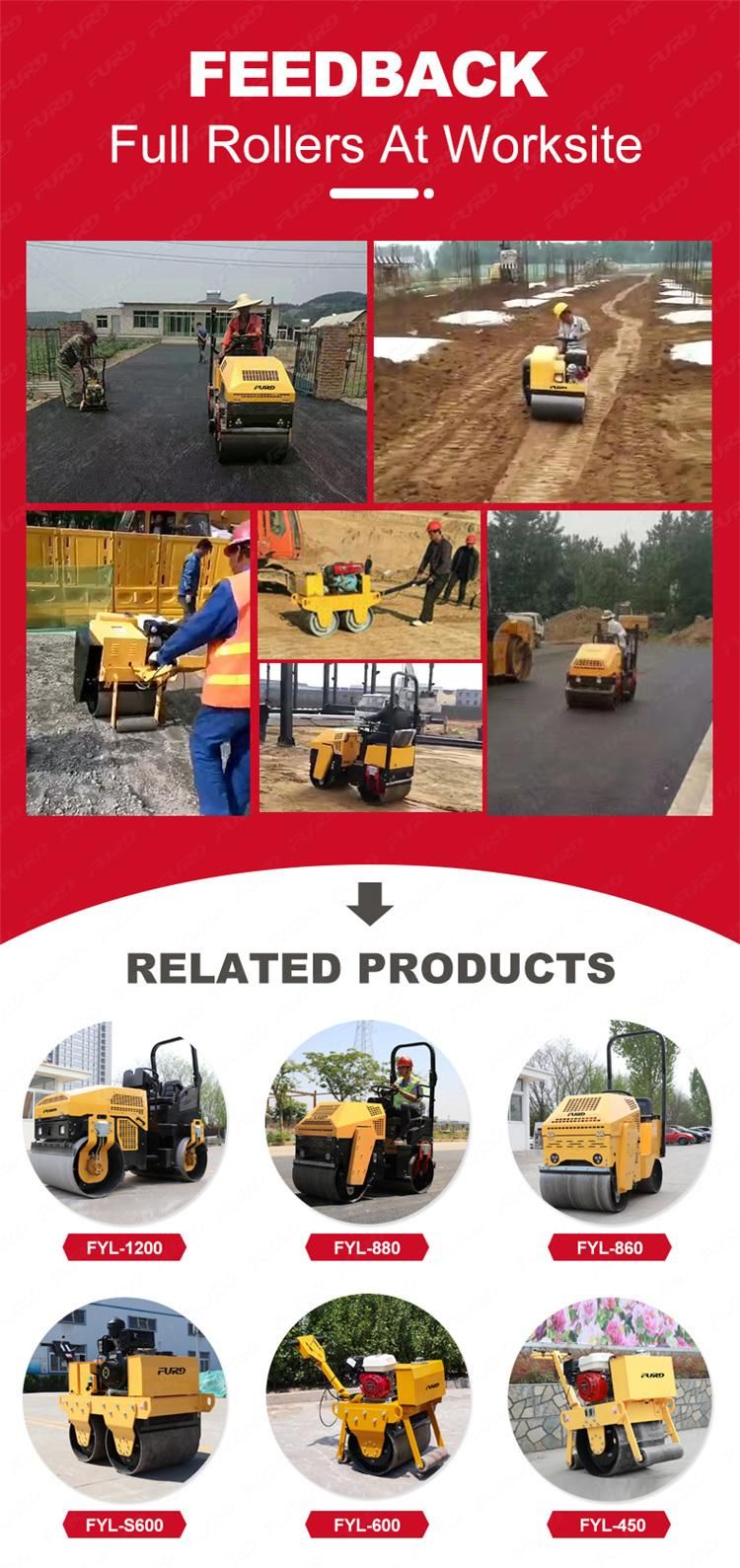 Handheld Hydraulic Single Drum Vibratory Roller Compactor for Sale