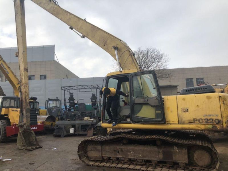 18meter Long Boom 22t Used Crawler Excavator Komatsu PC220-6 PC220 Crawler Excavator