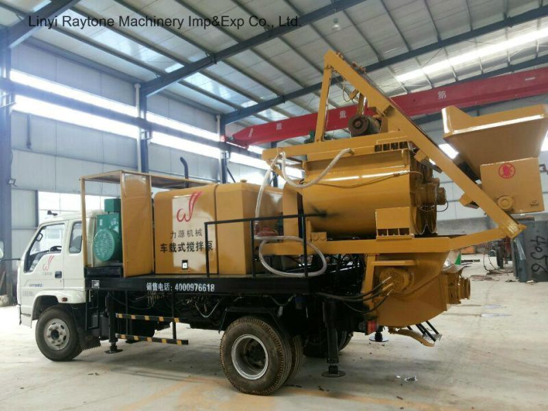 Mobile Movable Trailer Diesel Concrete Pump with Mixer