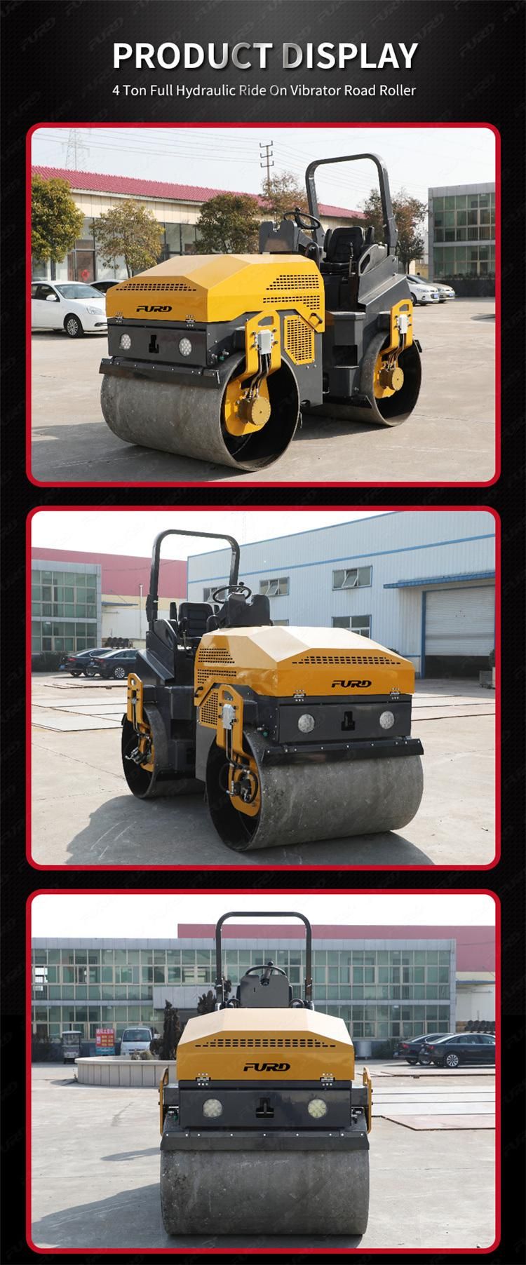Furd Official 4 Ton Double Drum Road Roller Fyl-1400 Vibratory Roller Compactor Price