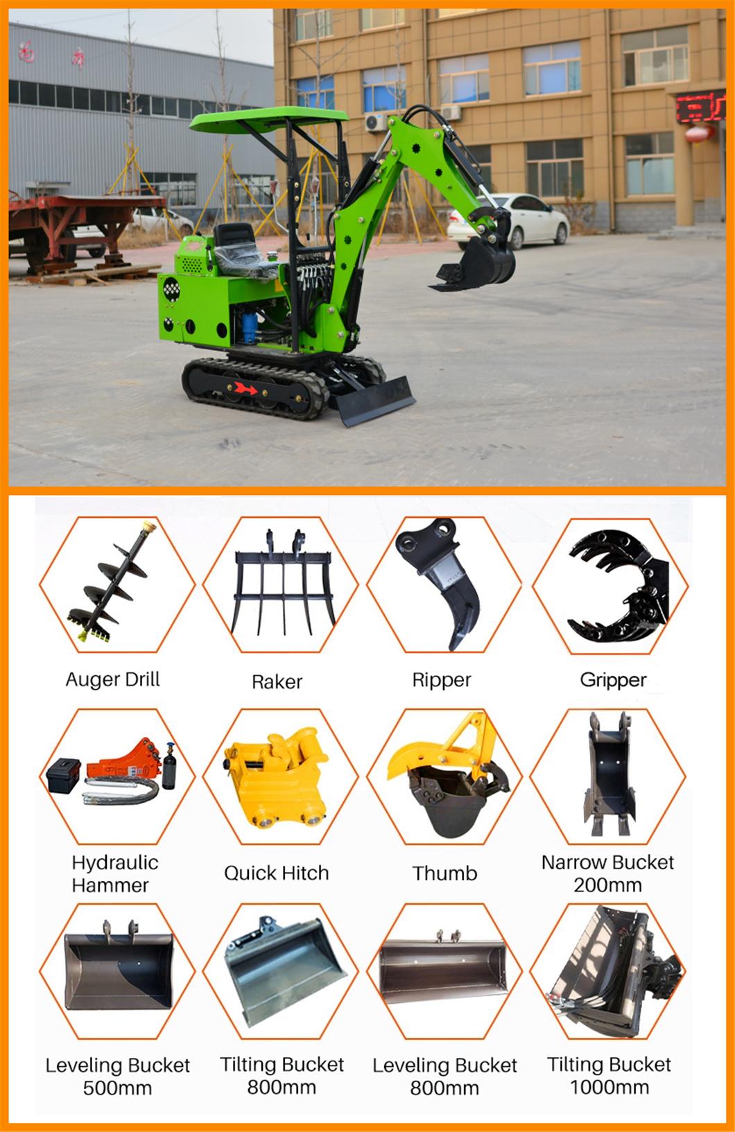 0.8 T Small Backhoe Digger Hydraulic Pump Rubber Crawler Track Fw10s Mini Excavators Cheap Price for Sale