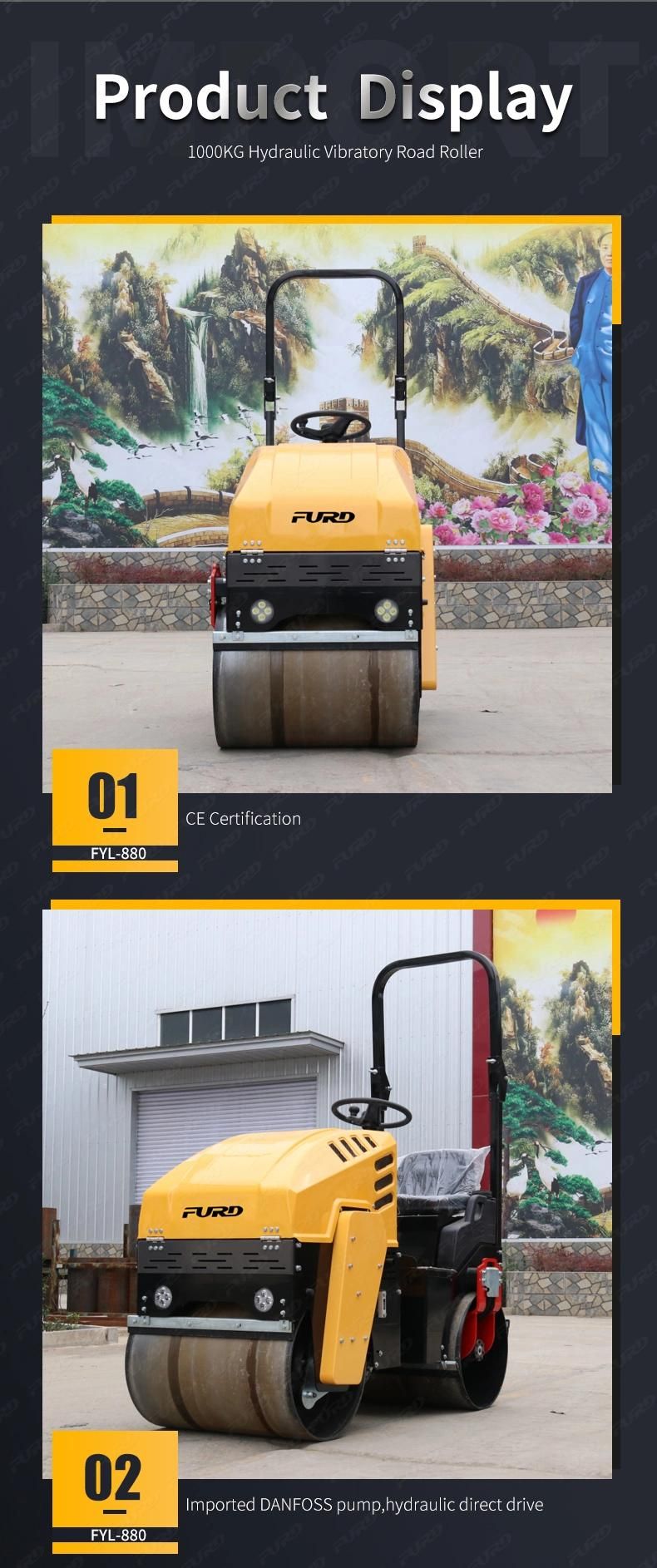 1 Ton Compactor Vibratory Roller Hydraulic Road Roller Fyl-880