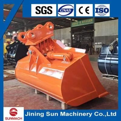 Rotating Tilt Mud Bucket with Hydraulic Cylinder