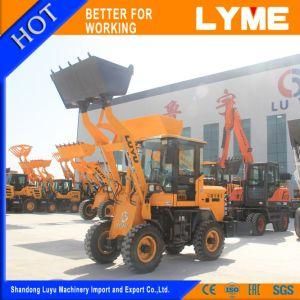 Lyme Brand CE Approved Articulated 0.8ton 800kg Small Mini Wheel Loader with Quick Hitch 4WD Shovel Bucket Loader for Sale