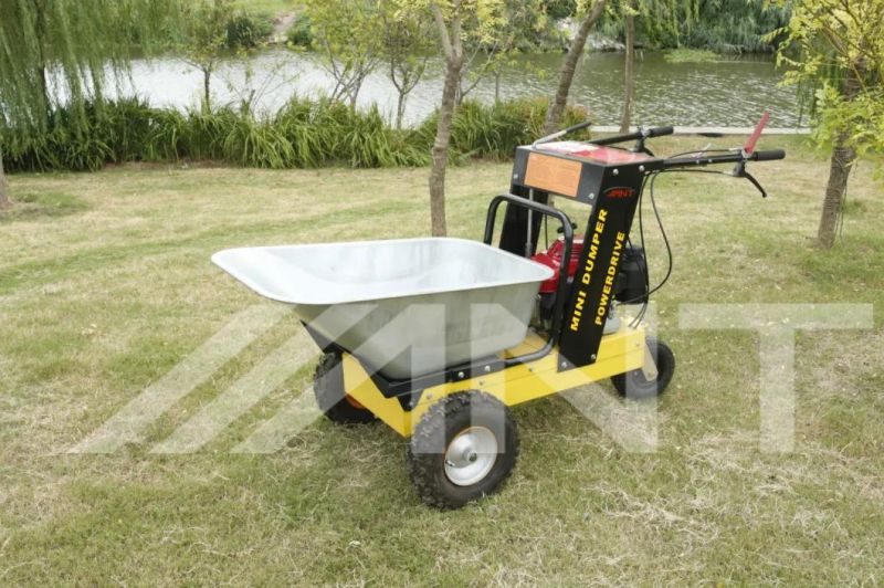 By150 Garden Tools Mini Dumper Wheel Barrow with Petrol Four Wheel Trucks