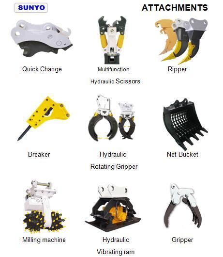 Sy68 Model Sunyo Brand Wheel Mini Excavator Is Hydraulic Excavator as Mini Excavator, Mini Loaders, and Crawler Excavator.