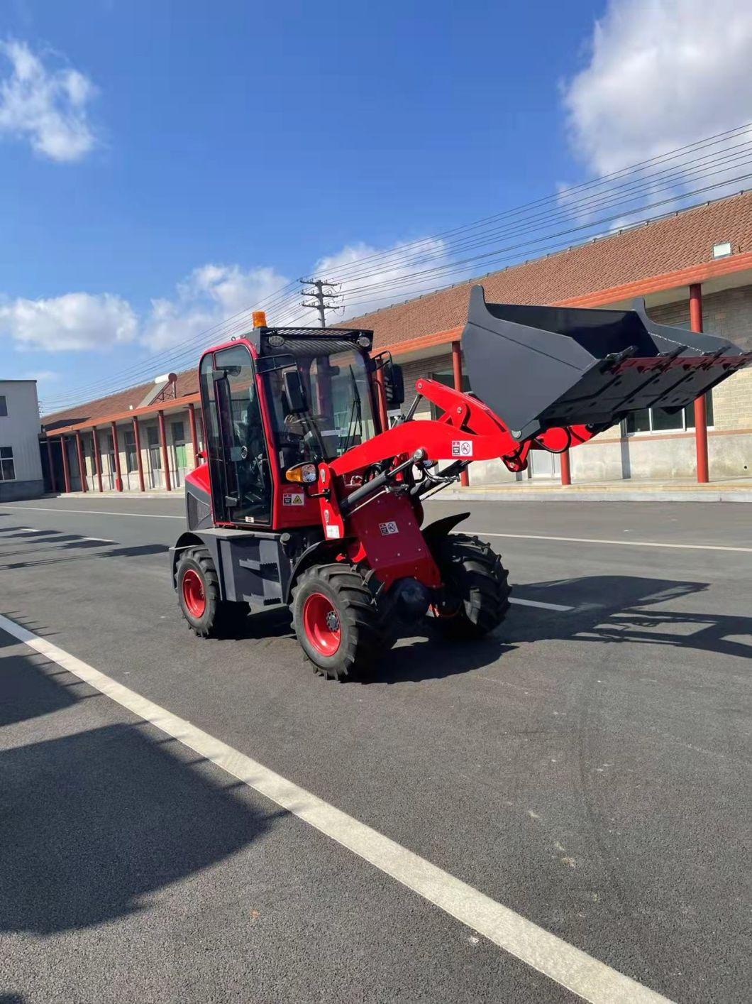 China Factory Wholesale 1/1.2/1.5/2/3tons Small Wheel Loader Small Forklift Skid Steer Loader 4WD Front Loader CE Certification Euro 5 Engine Construction Sit