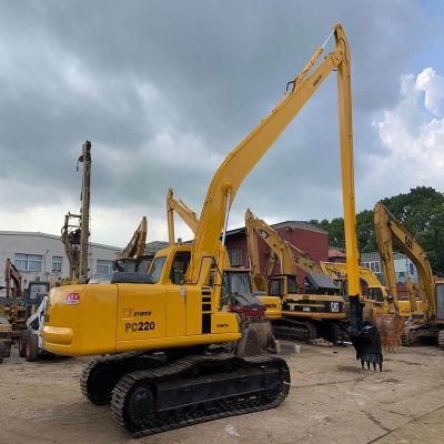 Used Japan Komatsu PC220 18m Long Boom Excavator, Secondhand PC220-6 18m Long Arm Construction Machinery for Sale