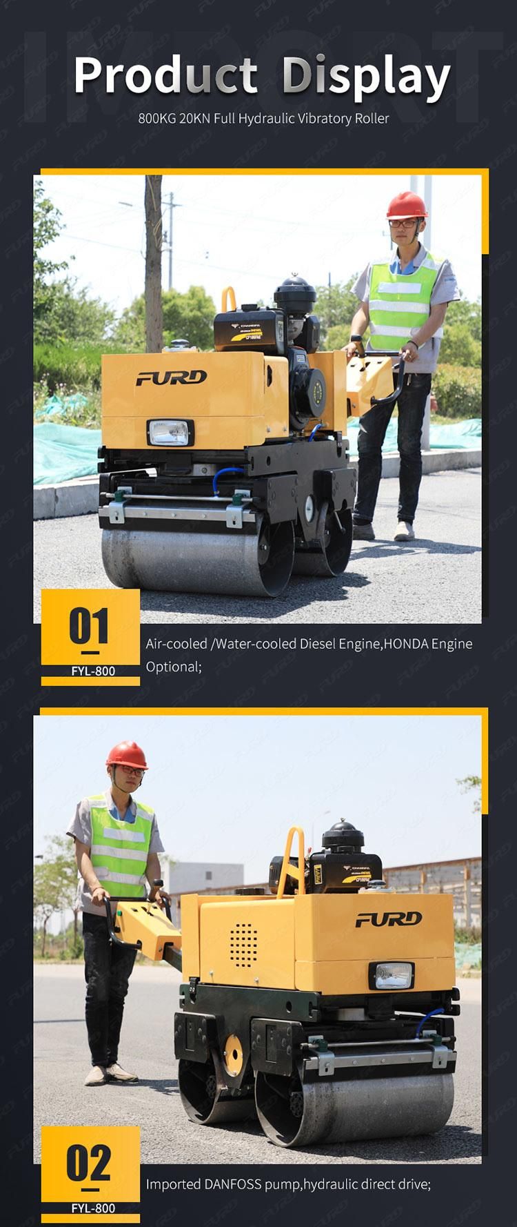 CE 800kg CVT Hydraulic Turning Mini Vibratory Roller