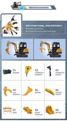 Mini 2000kg 2 Ton Excavator Diigger Garden with Engine Diesel