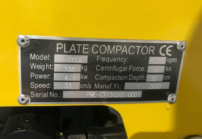 Factory Hot Selling Pme-Cy150 Hydraulic Reversible Plate Compactor
