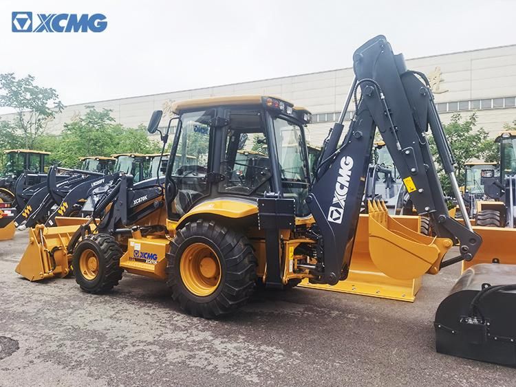 XCMG Official Cheap 4/2 Wheel Drive 2.5 Ton Small Mini New Backhoe Excavator Loader with Attachments 4 in 1 Bucket Clamp Sweeper Breaker Snow Shovel Price