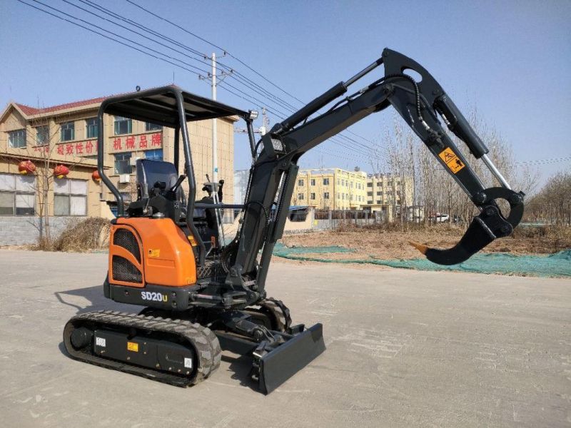 Shanding Mini Excavators 2 Ton with Boom Swing with Crawler Stretch EPA and Europe 5 Standard