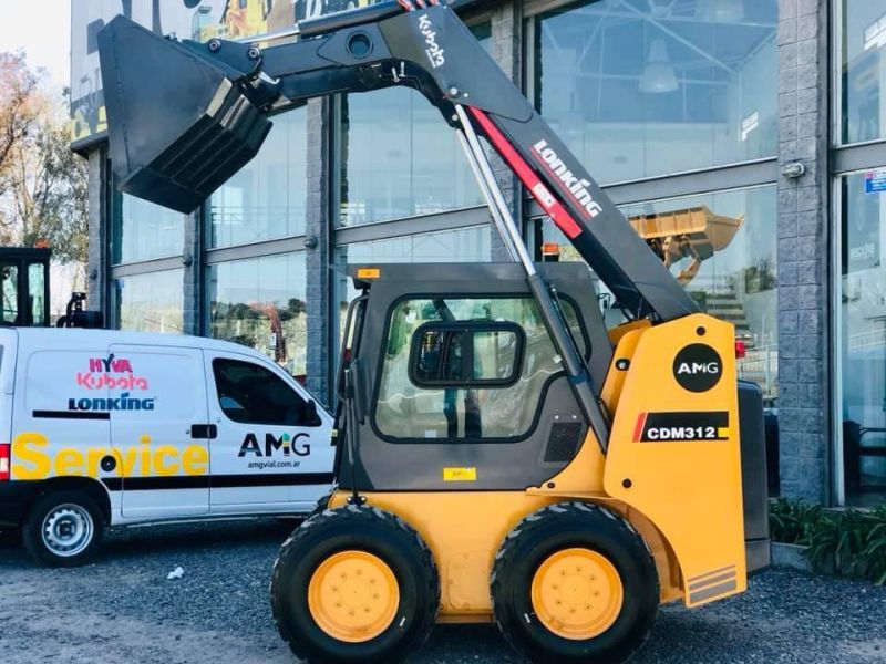 Hydraulic Earthmoving Loader Cdm312 55kw Skid Steer Loader with Solid Tyres