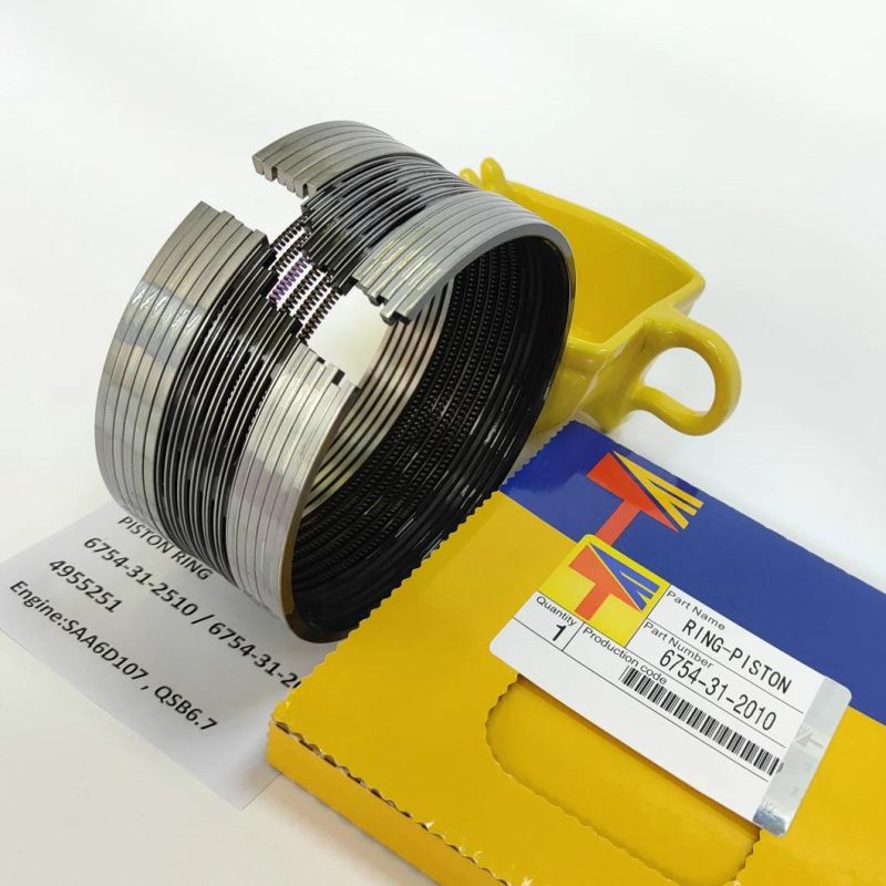 High Quality Diesel Engine Mechanical Parts Piston Ring 6754-31-2010 for Excavator Parts PC240-8 PC200-8 Wheel Loaders Parts Wa380-6 Engine Parst S6d107 Qsb6.7