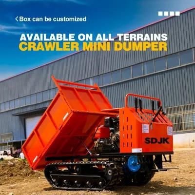 Multifunctional Diesel 1.2t Farm Rubber Crawler Transport Vehicle Dumper