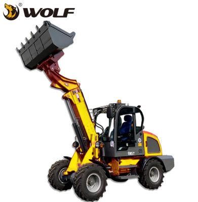 Wolf Wl816t Telescopic 4 Wheeled Front Wheel Loader for Agricultural/Farm
