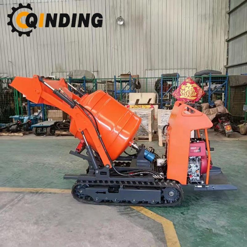 Good Quality Mini Self-Dumping Concrete Drum Mixer Crawler Type QDCM-400