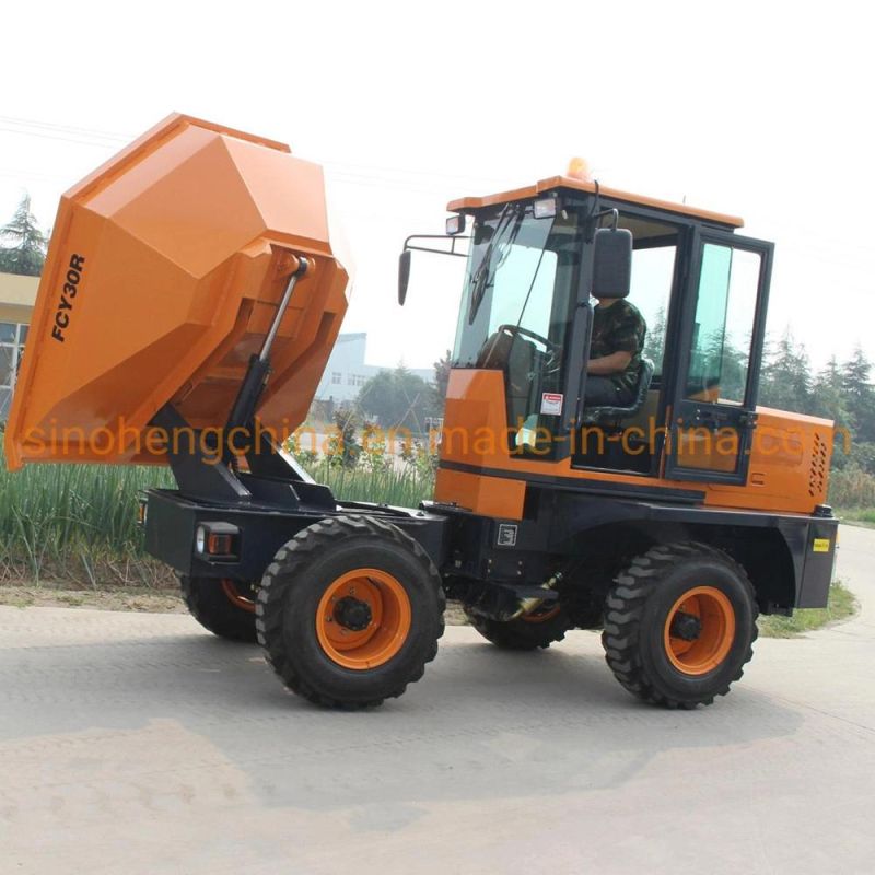 Mini Site Dumper 3 Ton Front Tipping Bucket Loader 4 Wheels Drive