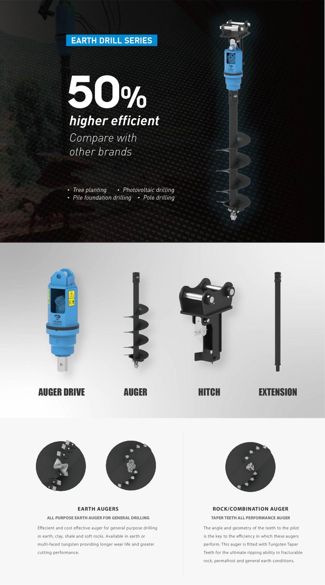 Yichen Excavator Auger Drilling Machine Earth Drill Attachment Earth Auger Has a Variety of Models for You to Choose From