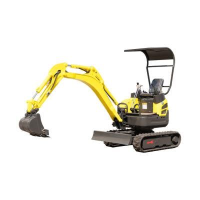 China Mini Excavator 1.8t Small Digger Excavator Earth Moving Machinery with Rubber Track