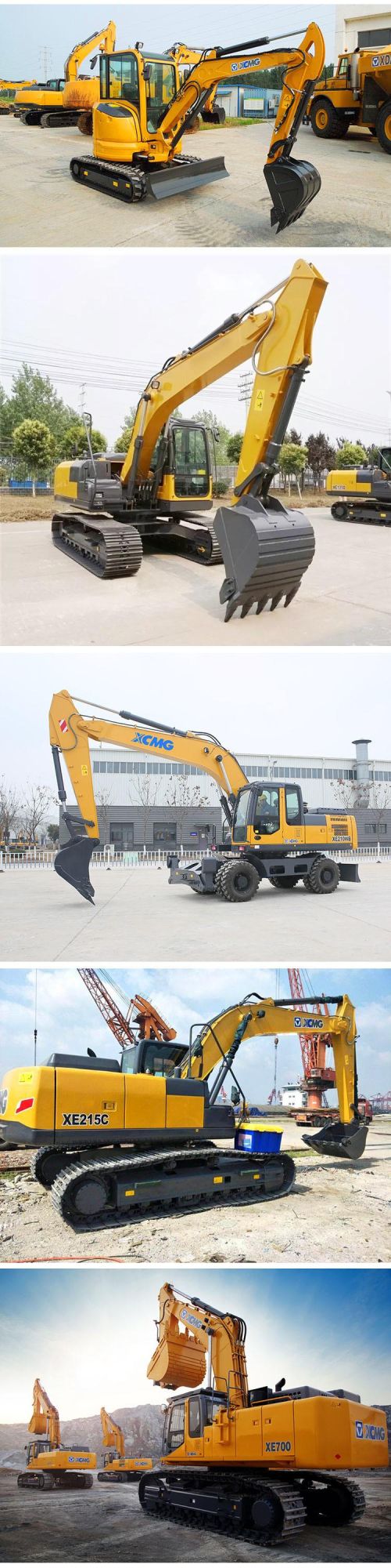 XCMG Official 1 Ton- 100 Ton Mini Small Digger Excavator, Hydraulic Wheel Excavator, Mining Crawler Excavator Machine, China New Excavator with Parts for Sale