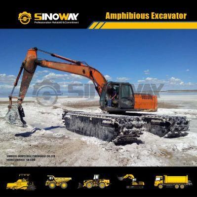 Hitachi Amphibious Excavator Amphibious Buggy for Salty Lake Clean