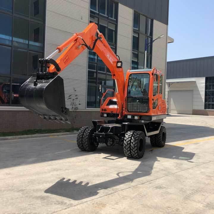 Wheeled Hydraulic Excavators Wood Grab Loader Machine Wheel Excavator with Rotating Grapple