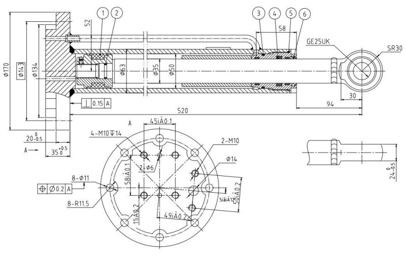Compact Structure Milling Machine Hydraulic Cylinder for Sale