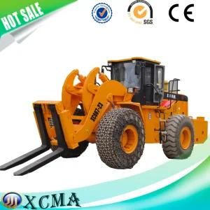 Front End 23 Double Cylinder Ton Wheel Forklift Loader for Marble Movement