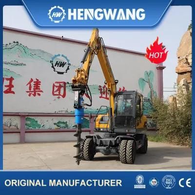 High Flexibility 0.28cbm Bucket Capacity Wheel Excavator with Engine