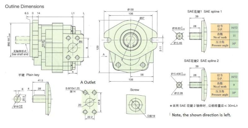High Strength Cast Iron Gear Pump Hydraulic Pump