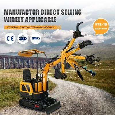 CE EPA Excavator with Cabin Hydraulic Digger Mini Excavator Diesel with Joystick Digge Machine for