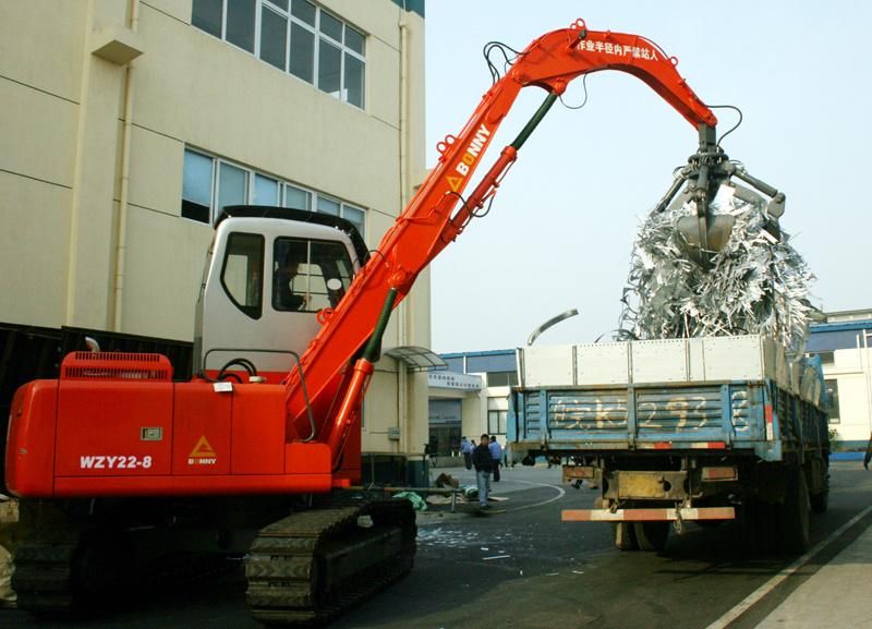China Bonny Wzy22-8c 22 Ton Hydraulic Material Handler with Fork Type Grab