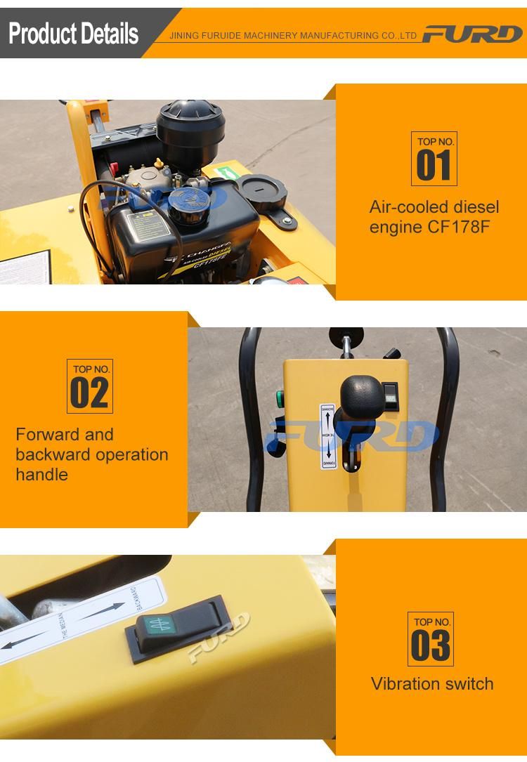 Walk Behind Roller Compactor Small Vibratory Roller Vibratory Drum Roller Fylj-S600c