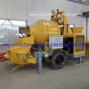 Factory Supply Diesel Portable Concrete Trailer Mixer with Pump for Construction Works
